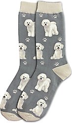 E&S PETS Bichon Full Body Socks, Grey, one size