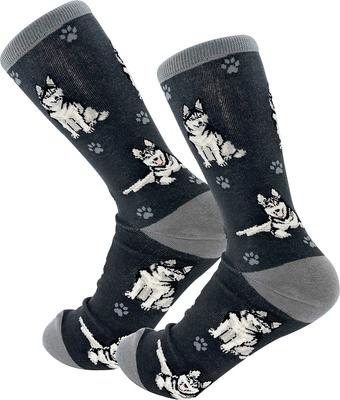 Show full view: E&S PETS Siberian Husky Full Body Socks, Black, one size slide 4 of 4