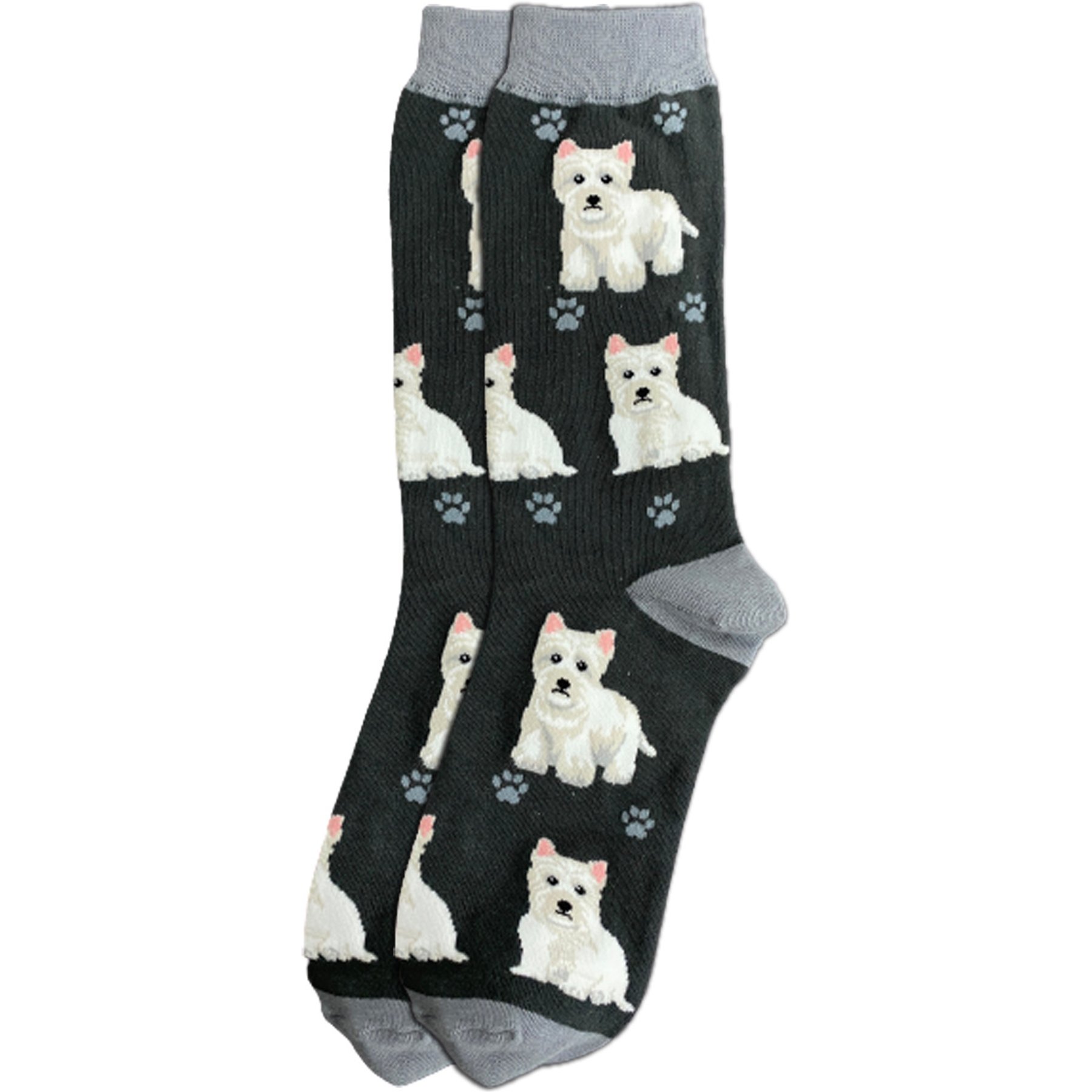 E&S PETS Westie Full Body Socks, Black, one size