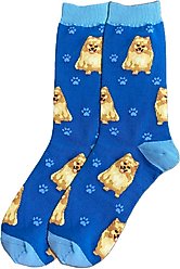 E&S PETS Pomeranian Full Body Socks, Blue, one size
