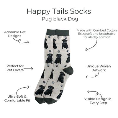 Show full view: E&S PETS Pug Full Body Socks, Grey, one size slide 2 of 4