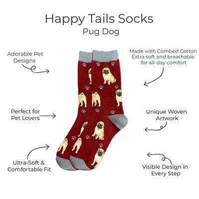 Show full view: E&S PETS Pug Full Body Socks, Red, one size slide 2 of 4