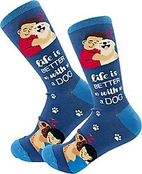 E&S PETS Valentine's Day I Love My Dog Full Body Socks, Blue, one size slide 2 of 4