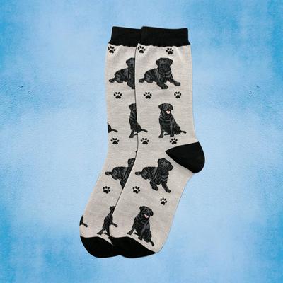 Show full view: E&S PETS Black Labrador Full Body Socks, Grey, one size slide 3 of 4