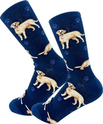 Show full view: E&S PETS Yellow Labrador Full Body Socks, Blue, one size slide 4 of 4