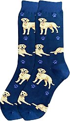 E&S PETS Yellow Labrador Full Body Socks, Blue, one size