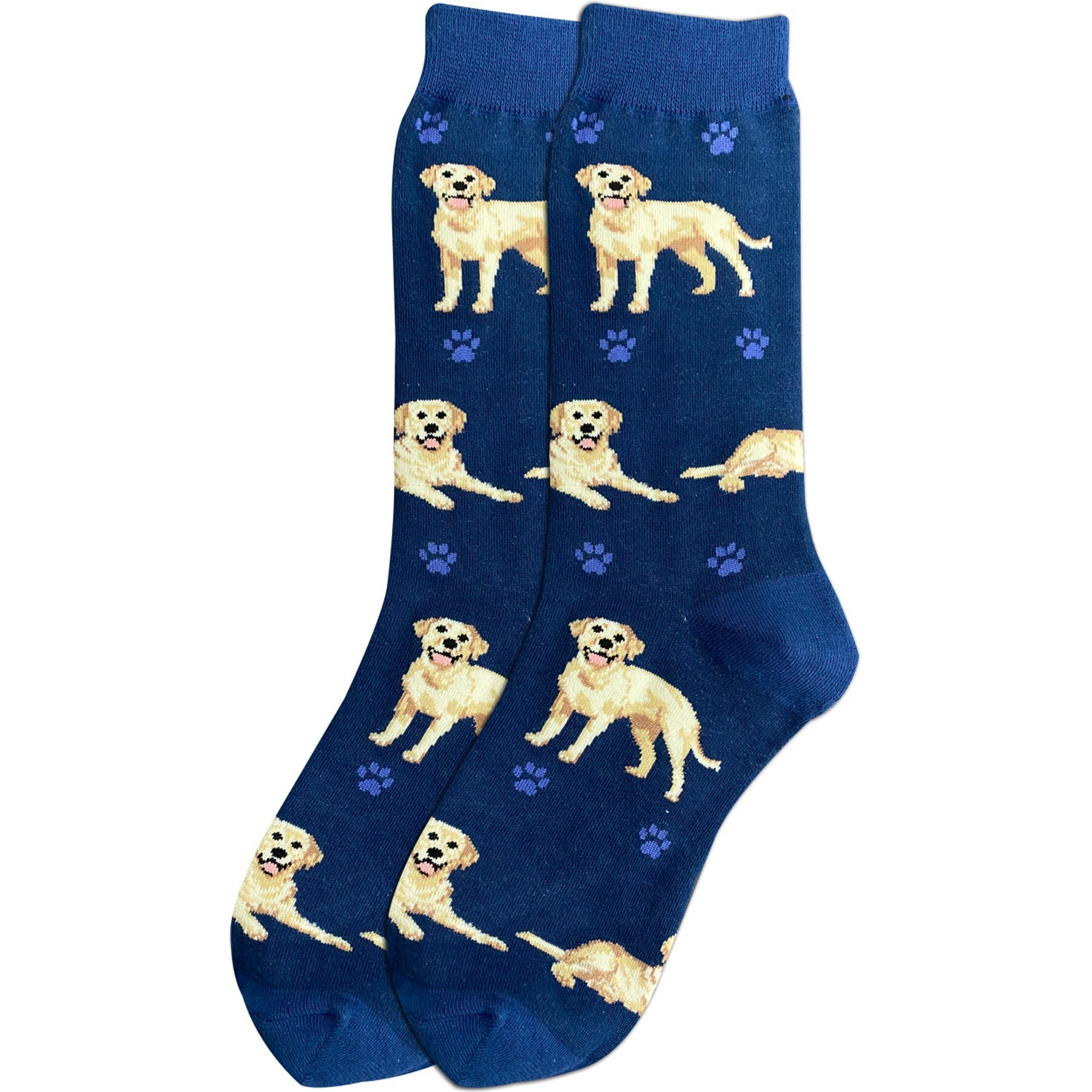 E&S PETS Yellow Labrador Full Body Socks, Blue, one size