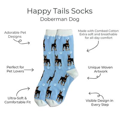Show full view: E&S PETS Doberman Full Body Socks, Blue, one size slide 2 of 4