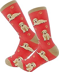 E&S PETS Goldendoodle Full Body Socks, Peach, one size slide 2 of 4