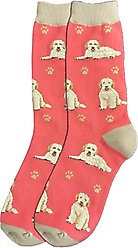 E&S PETS Goldendoodle Full Body Socks, Peach, one size
