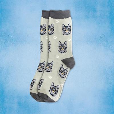 Show full view: E&S PETS Silver Tabby Sock Daddy, Grey, one size slide 3 of 4