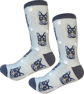 Show full view: E&S PETS Silver Tabby Sock Daddy, Grey, one size slide 4 of 4