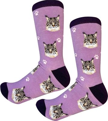 Show full view: E&S PETS Maine Coon Sock Daddy, Purple, one size slide 4 of 4