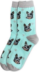 E&S PETS Australian Cattle Dog Sock Daddy, Teal, one size