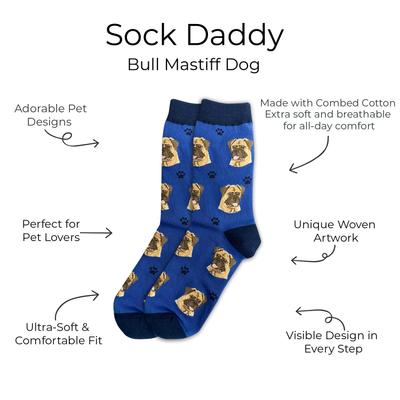 Show full view: E&S PETS Bull Mastiff Sock Daddy, Blue, one size slide 2 of 4