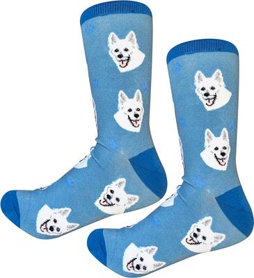 Show full view: E&S PETS White German Shepherd Sock Daddy, Light Blue, one size slide 4 of 4