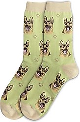 E&S PETS German Shepherd Sock Daddy, Green, one size