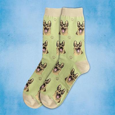 Show full view: E&S PETS German Shepherd Sock Daddy, Green, one size slide 3 of 4