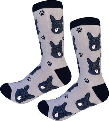 Show full view: E&S PETS Black German Shepherd Sock Daddy, Grey, one size slide 4 of 5