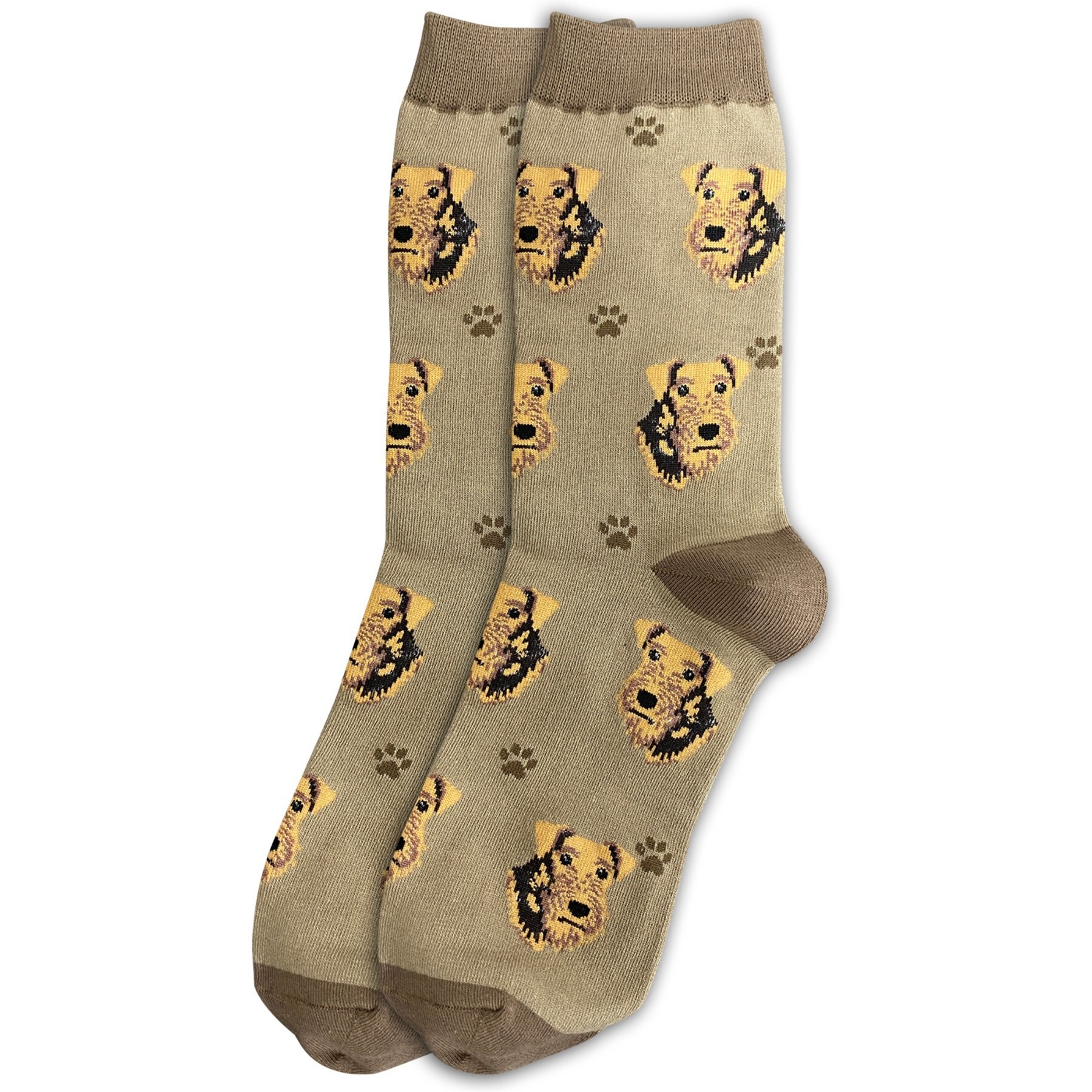 E&S PETS Airedale Terrier Sock Daddy, Brown, one size