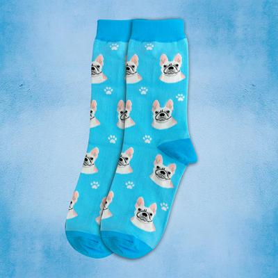 Show full view: E&S PETS French Bulldog Sock Daddy, Teal, one size slide 3 of 4