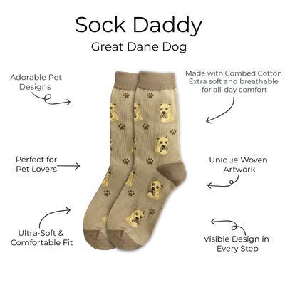 Show full view: E&S PETS Great Dane Sock Daddy, Brown, one size slide 2 of 3