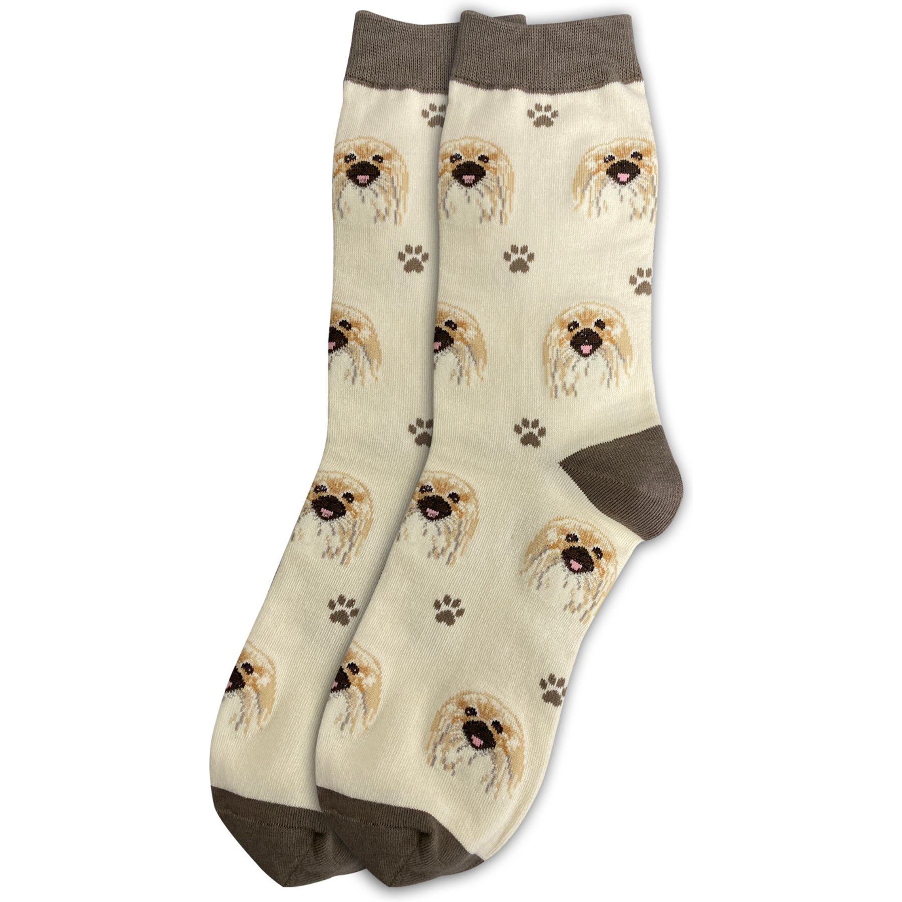 E&S PETS Pekingese Sock Daddy, Cream, one size