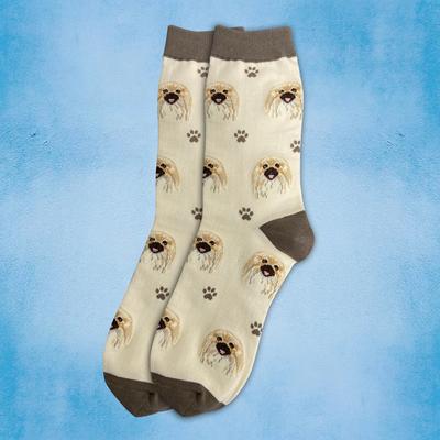 Show full view: E&S PETS Pekingese Sock Daddy, Cream, one size slide 3 of 4
