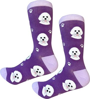 Show full view: E&S PETS Bichon Frise Sock Daddy, Purple, one size slide 4 of 4