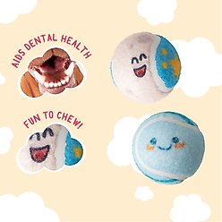 Snugarooz Comet Me, Bro Tennis Balls Squeaky Dog Plush Toy, Blue, 2 pack slide 2 of 8