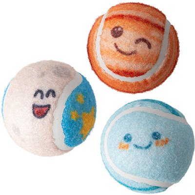 Snugarooz Snugarooz Deep Space Tennis Balls Squeaky Dog Plush Toy, Multi, 3 pack
