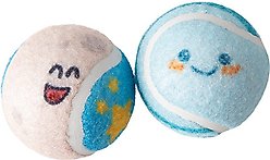 Snugarooz Comet Me, Bro Tennis Balls Squeaky Dog Plush Toy, Blue, 2 pack