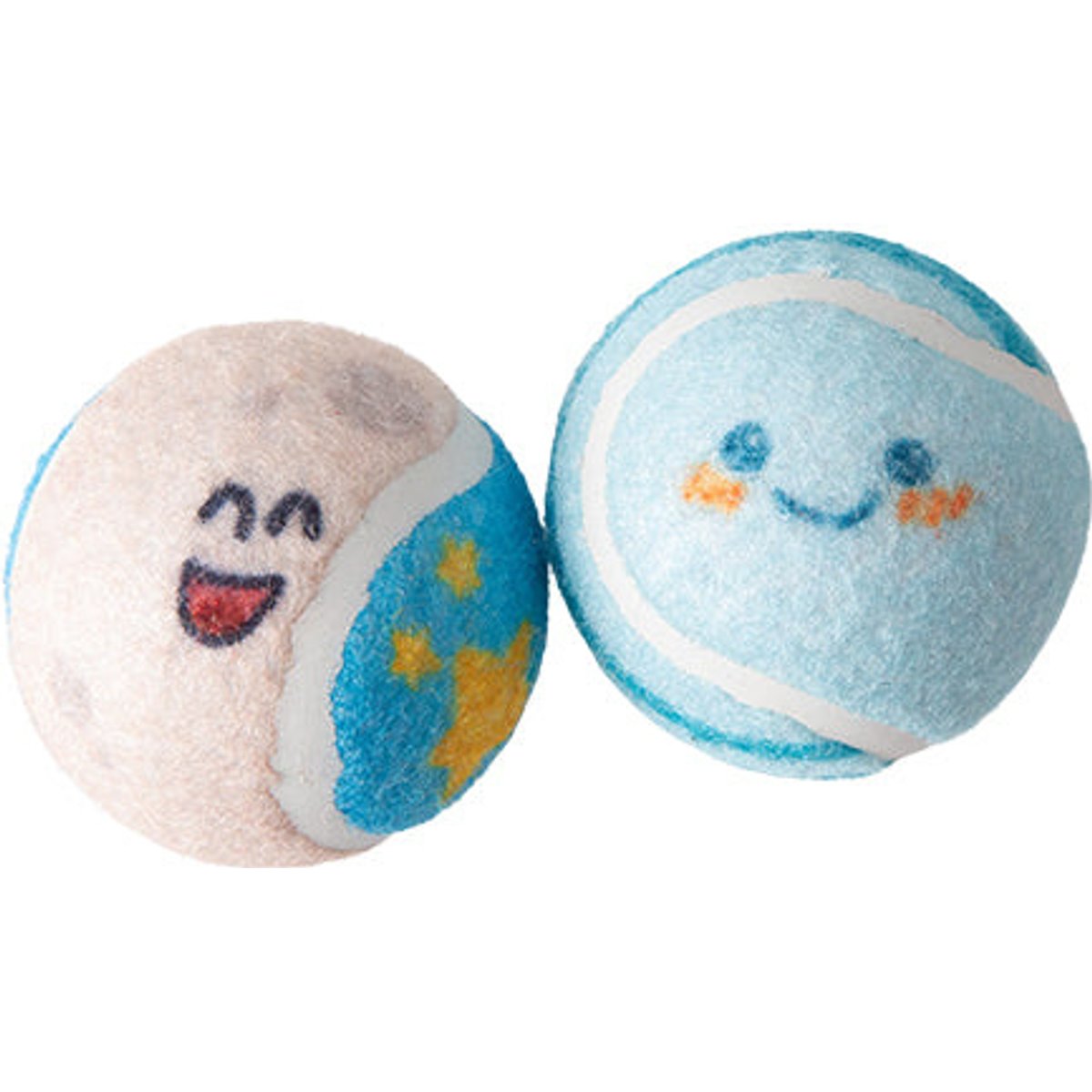 Snugarooz Comet Me, Bro Tennis Balls Squeaky Dog Plush Toy, Blue, 2 pack