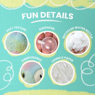 Show full view: Snugarooz Ally the Alpaca Squeaky Dog Plush Toy, Multi slide 3 of 5