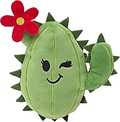 Snugarooz Chloe the Cactus Squeaky Dog Plush Toy, Green