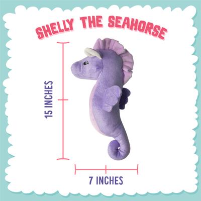 Show full view: Snugarooz Shelly the Sea Horse Squeaky Dog Plush Toy, Purple slide 2 of 4