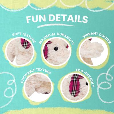 Show full view: Snugarooz Ella the Elephant Squeaky Dog Plush Toy, White slide 3 of 5