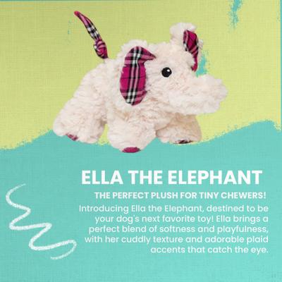 Show full view: Snugarooz Ella the Elephant Squeaky Dog Plush Toy, White slide 2 of 5