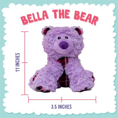 Show full view: Snugarooz Bella the Bear Squeaky Dog Plush Toy, Purple slide 3 of 7
