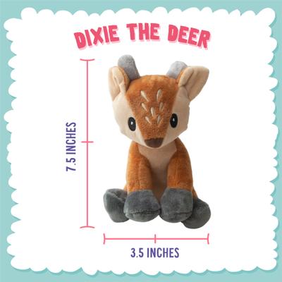 Show full view: Snugarooz Dixie the Deer Squeaky Dog Plush Toy, Brown slide 4 of 6