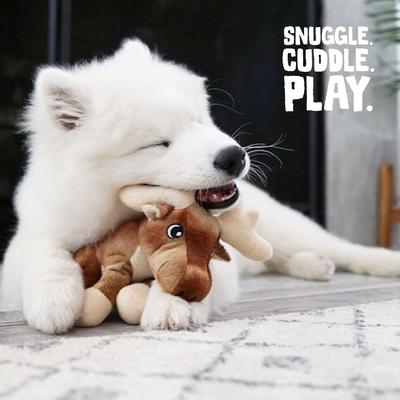 Show full view: Snugarooz Marty the Moose Squeaky Dog Plush Toy, Brown slide 4 of 5