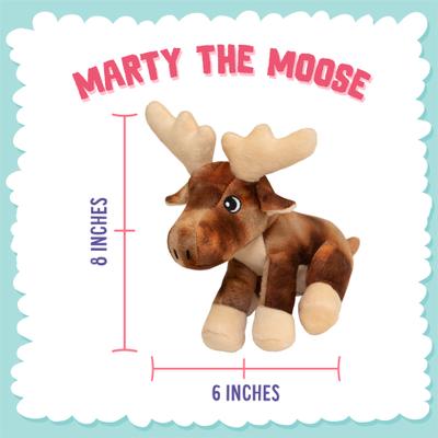 Show full view: Snugarooz Marty the Moose Squeaky Dog Plush Toy, Brown slide 2 of 5