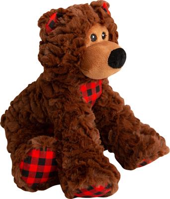 Show full view: Snugarooz Benny the Bear Squeaky Dog Plush Toy, Brown slide 2 of 5