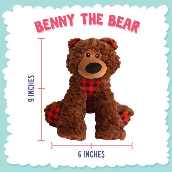 Snugarooz Bella the Bear Squeaky Dog Plush Toy, Purple