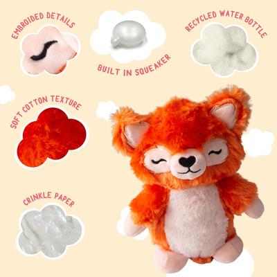 Show full view: Snugarooz Foxy the Panda Squeaky Dog Plush Toy, Red slide 5 of 6