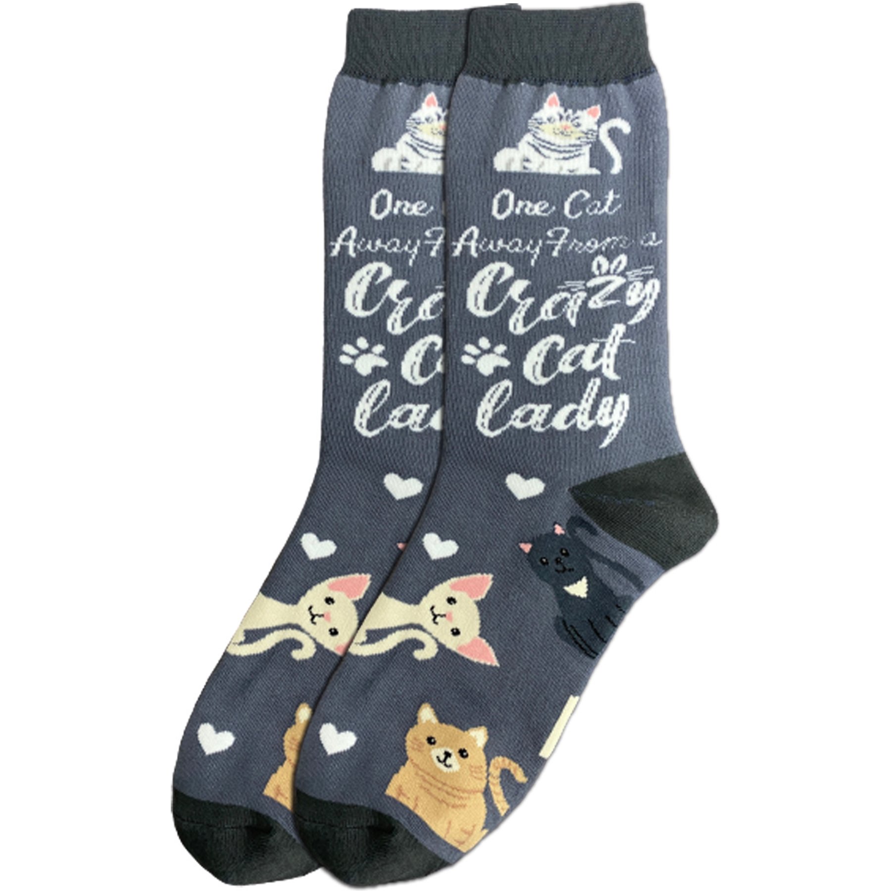 E&S PETS Valentine's Day I Love My Cat Full Body Socks, Light Blue, one size