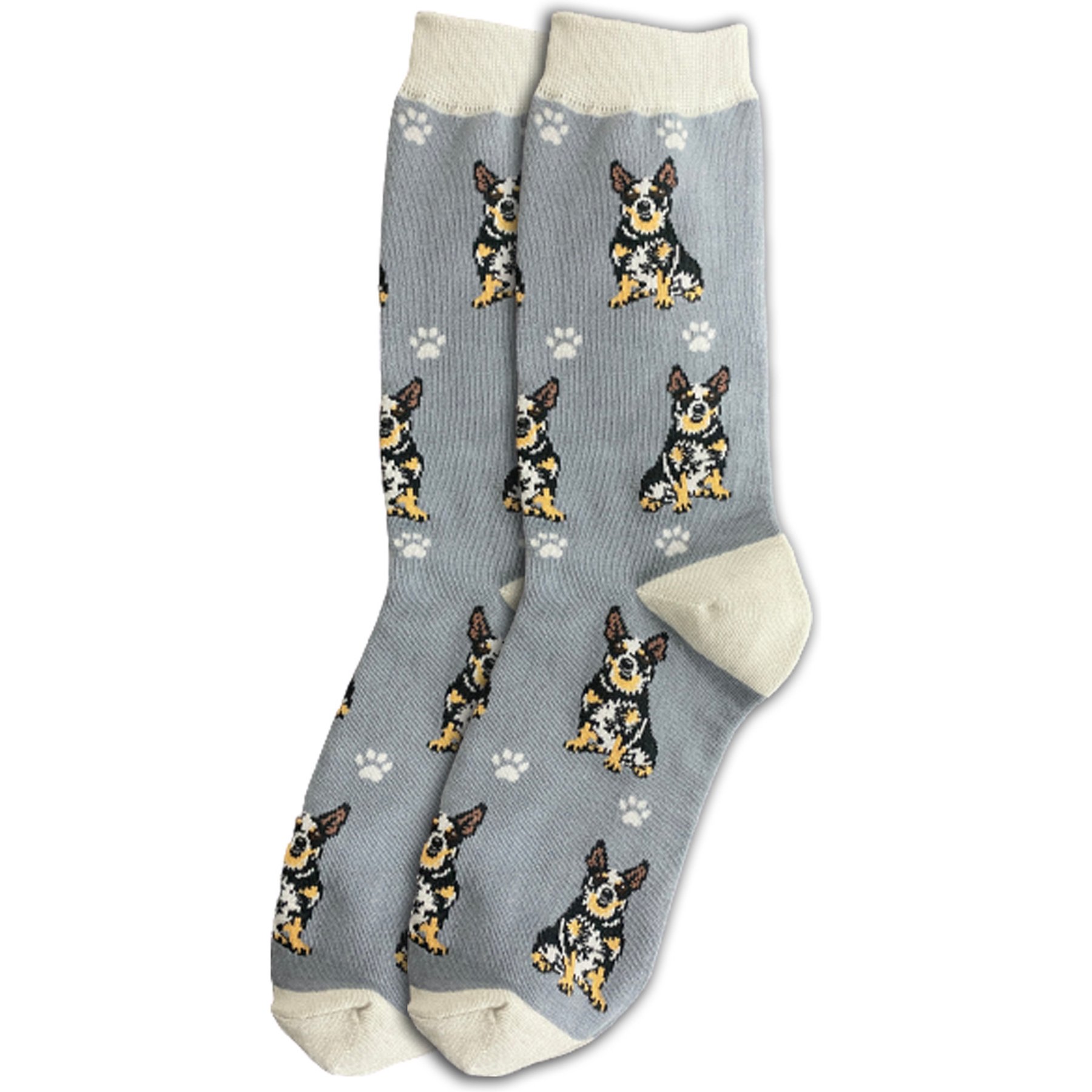E&S PETS Australian Cattle Dog Full Body Socks, Grey, one size