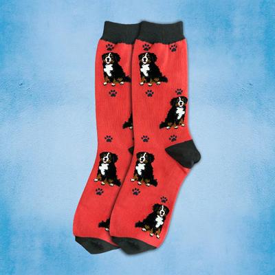 Show full view: E&S PETS Bernese Mt. Dog Full Body Socks, Red, one size slide 3 of 4