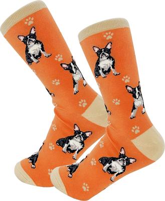 Show full view: E&S PETS Boston Terrier Full Body Socks, Orange, one size slide 4 of 4