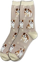 E&S PETS Bulldog Full Body Socks, Cream, one size